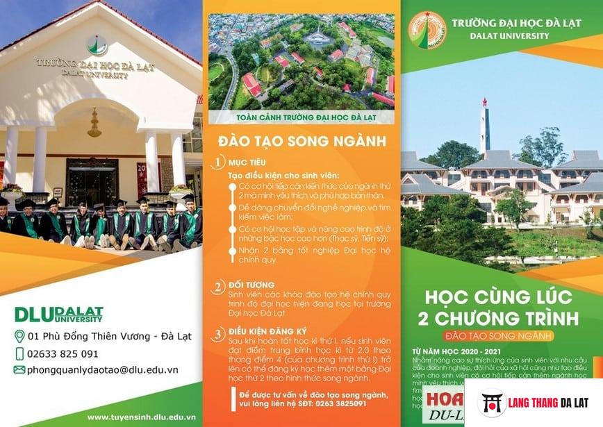 Các ngành mà trường đại học Đà Lạt đang đào tạo.