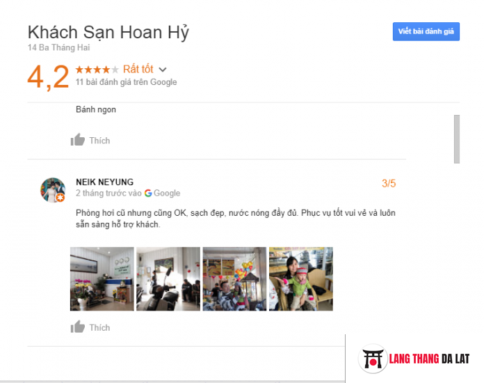 Đánh giá khách sạn Hoan Hỷ