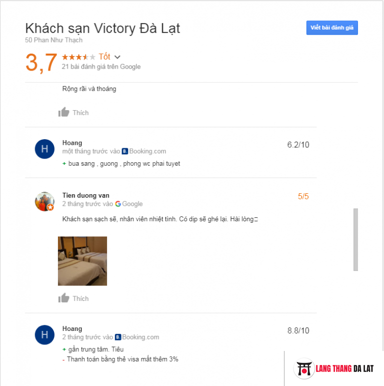 Đánh giá khách sạn Victory Đà Lạt