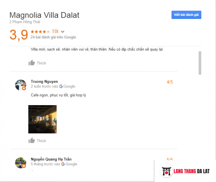 Đánh giá Magnolia Villa Đà Lạt