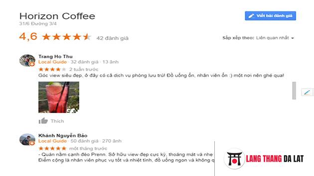 Đánh giá quán cafe harizon Đà Lạt