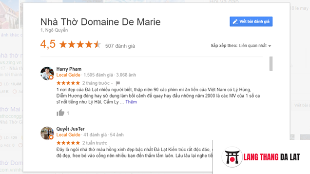 Đánh giá về nhà thờ Domaine De Marie Đà Lạt