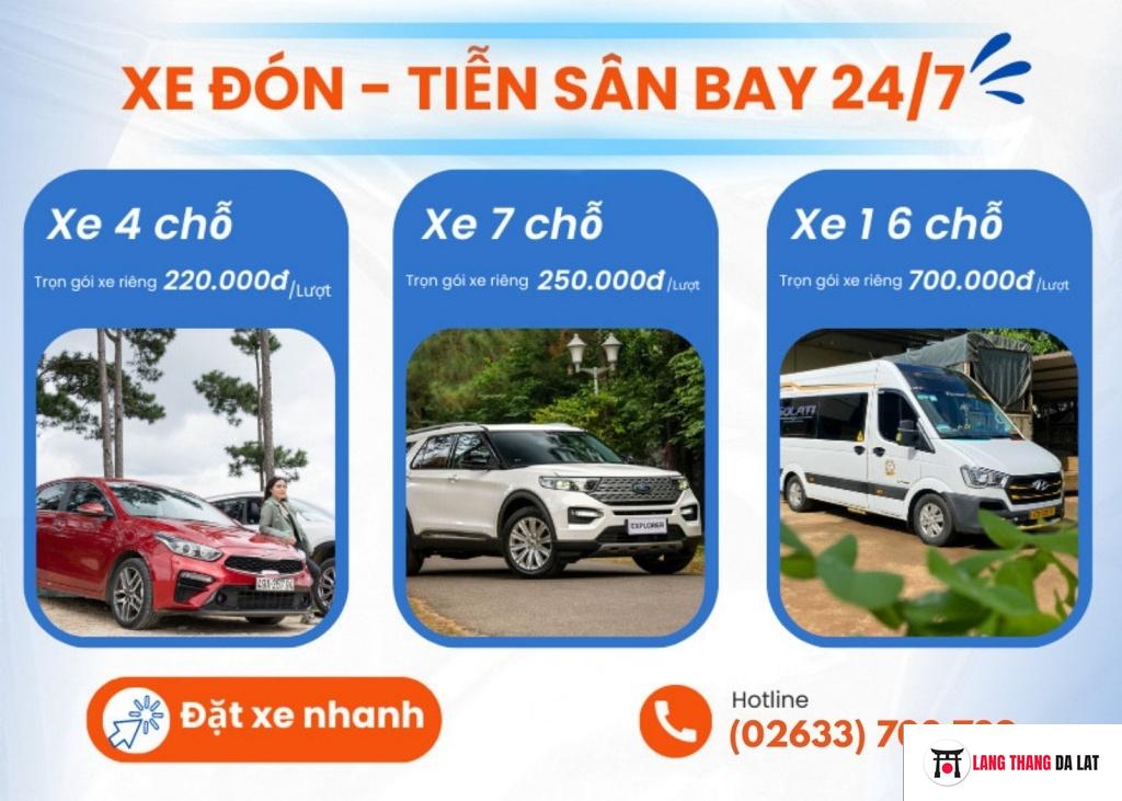 Giá vé thuê xe đưa đón sân bay Liên Khương Đà Lạt