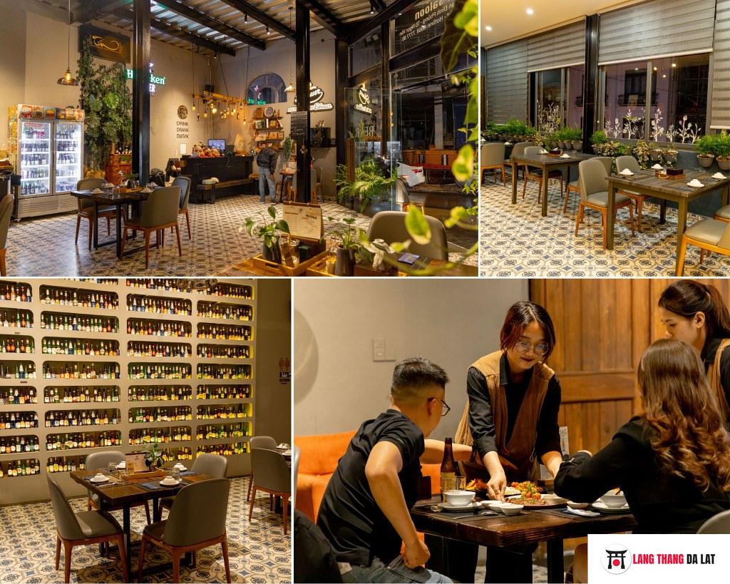 Không gian Quán Beer Saloon Đà Lạt rộng rãi, thoáng đãng