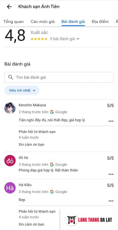 Review khách sạn Ánh Tiên Đà Lạt