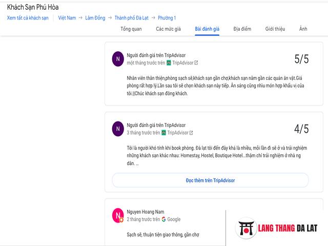 Review khách sạn Phú Hòa Đà Lạt